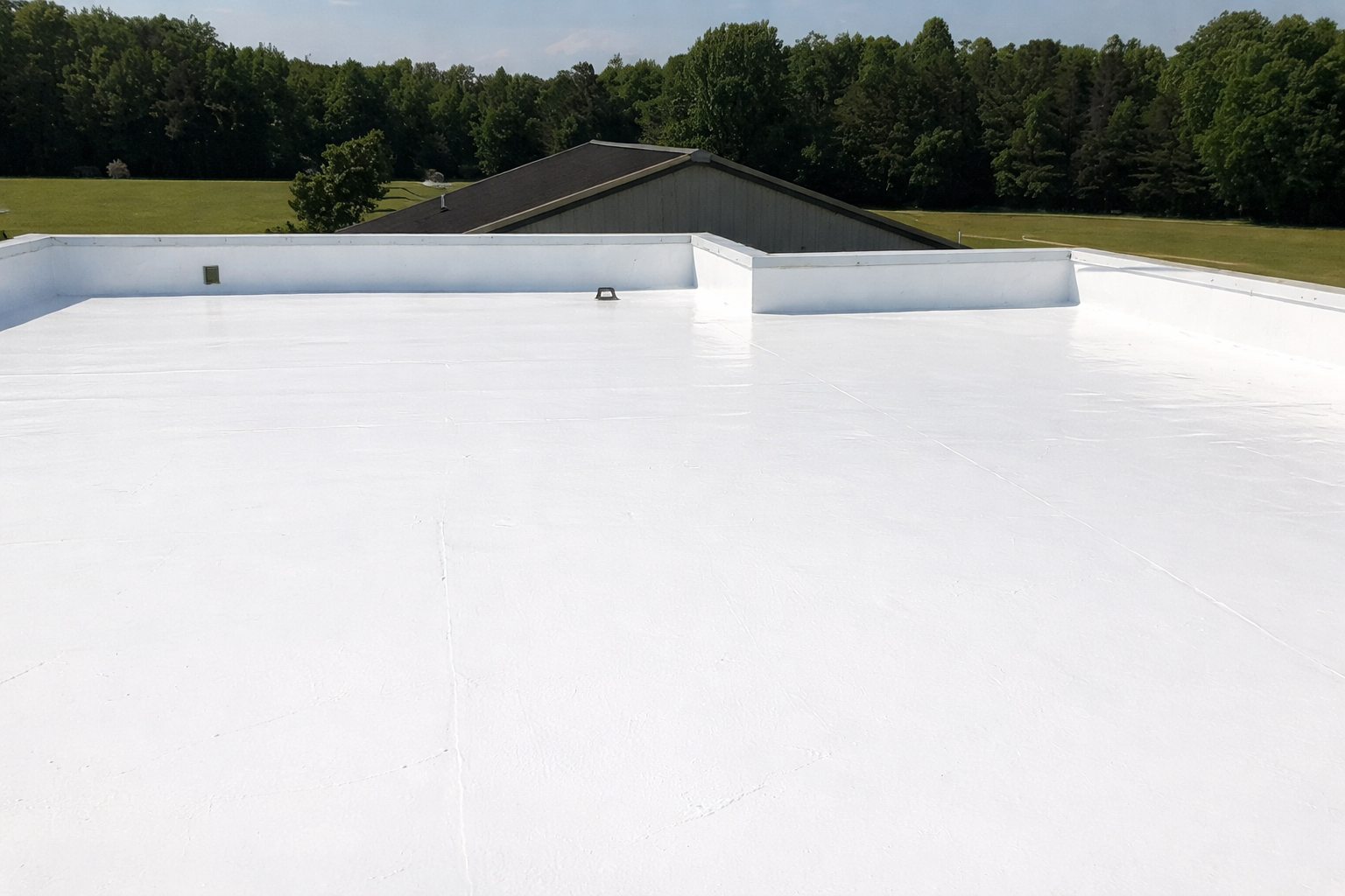 White TPO commercial roof membrane